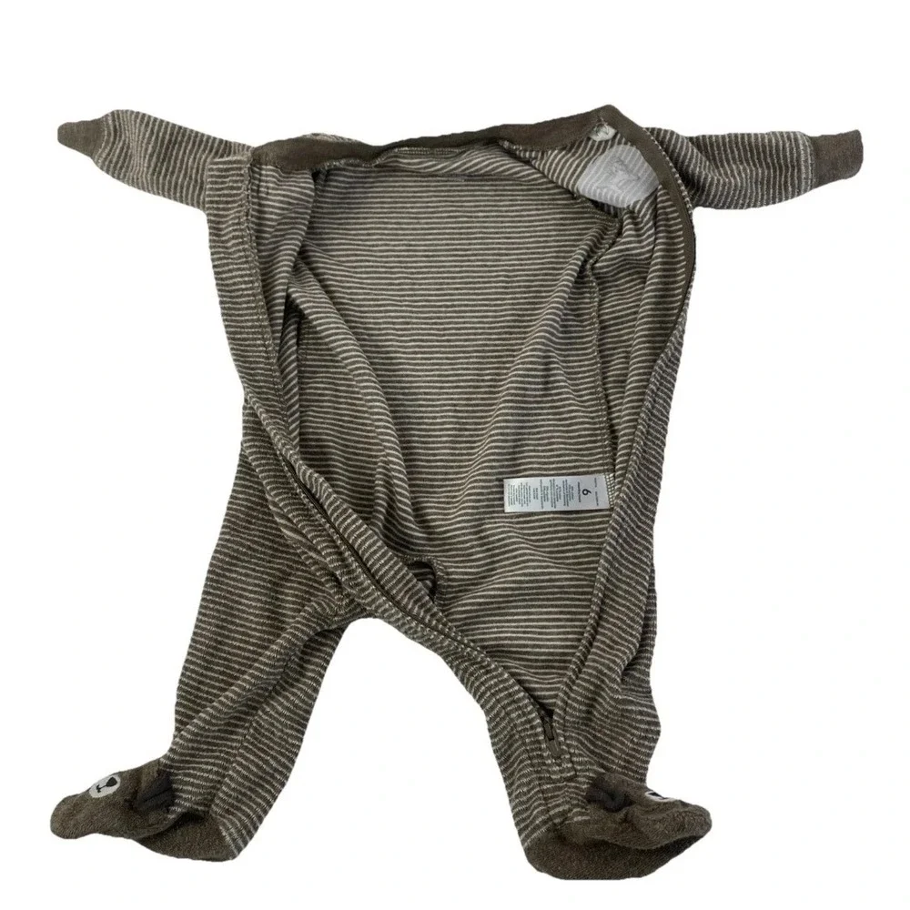 Carters Baby Boy 6M Brown Striped Dog Footed Sleeper Pajamas‎ 1I507710